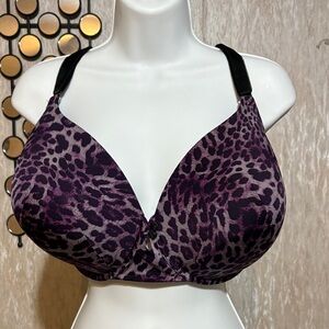 Torrid Purple Leopard Print Full Coverage Bra - Supportive Comfort